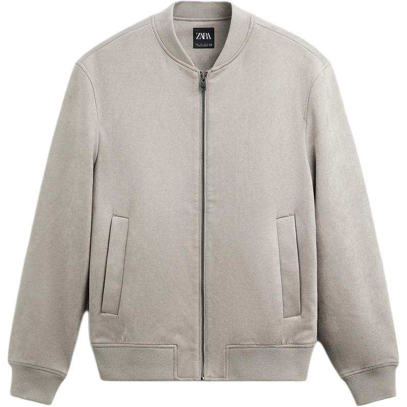 ZARA ZARA Jackets Men's Gray Baseball Collar Moderate Pilot