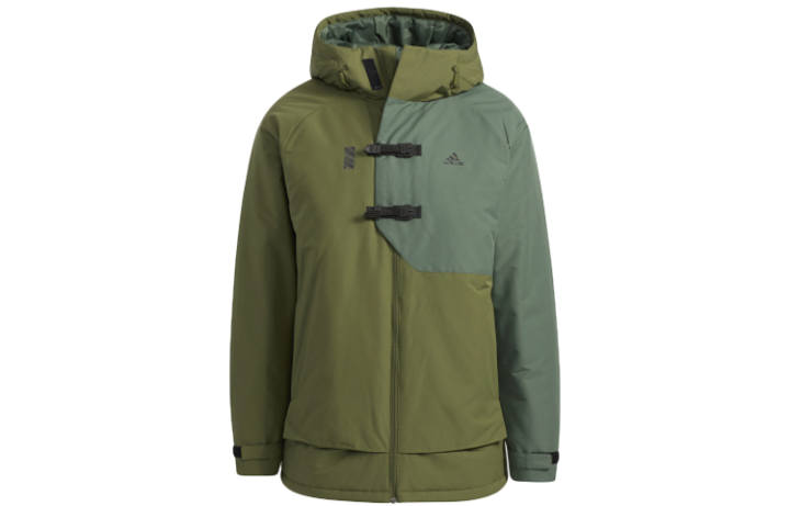 Adidas Adidas Puffer Jackets Men's Green Hooded Thickened Other