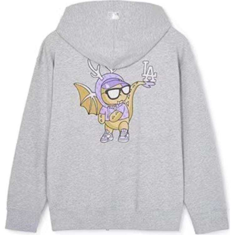 MLB Los Angeles Dodgers Jackets Unisex Heather Gray Hooded Moderate Other
