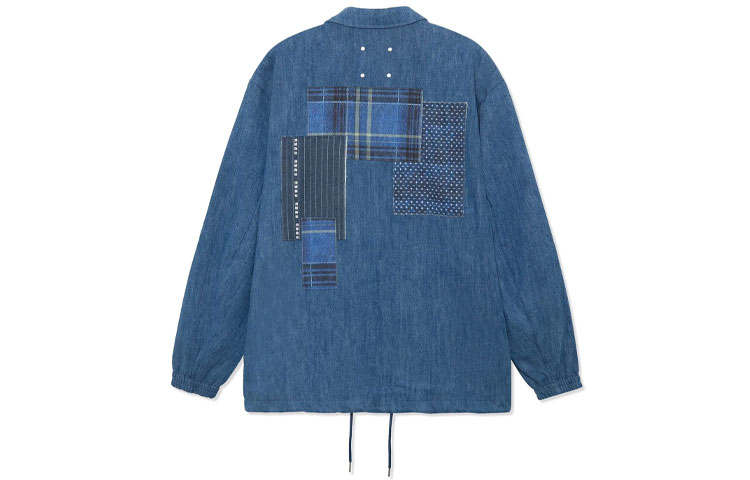 Li-Ning Li Ning Skateboard Denim Jackets Men's Blue Lapel Moderate Straight Fit
