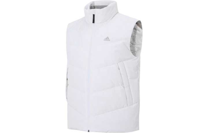 Adidas Adidas Down Vests Men's White Stand Collar Moderate Other