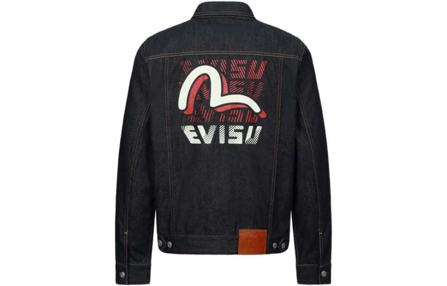 EVISU EVISU Denim Jackets Men's Denim Blue Lapel Moderate Other