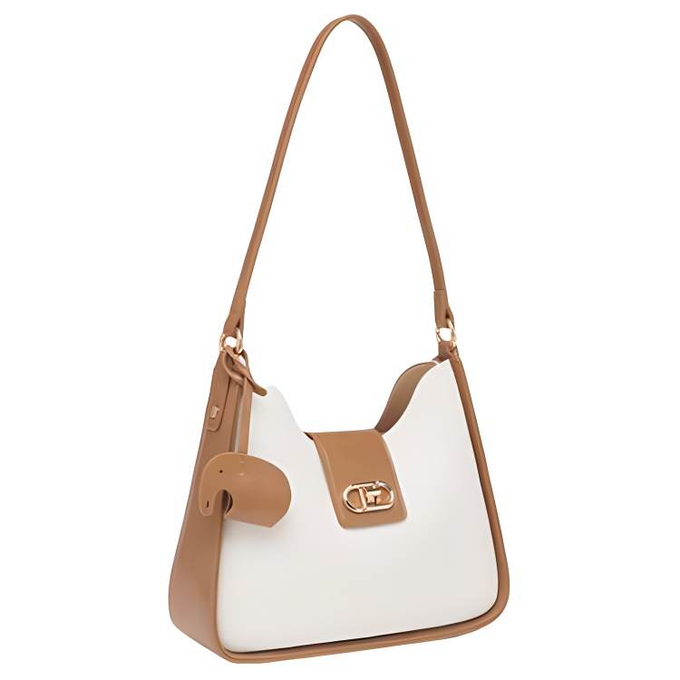 YEARCON YEARCON Synthetic Leather Shoulder Bag Medium Women's Ecru