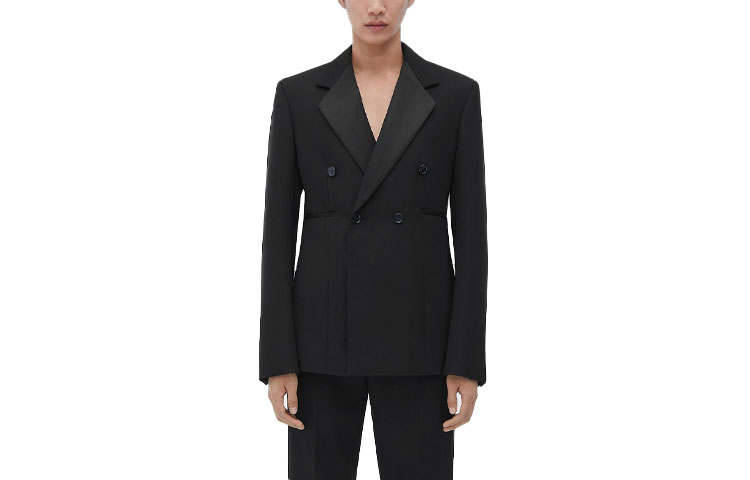 Bottega Veneta Business Suits Men's Black Suit Collar Moderate Business Suit