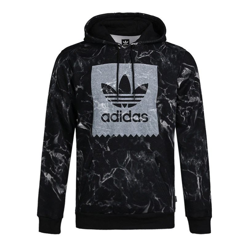 Adidas Originals marble-print logo hoodie