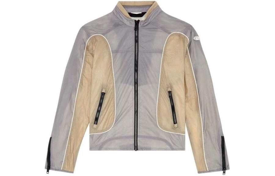 DIESEL DIESEL Jackets Men's Gray Brown Stand Collar Moderate Other