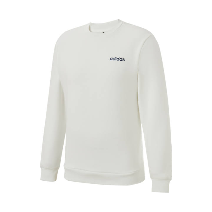 Adidas Adidas Fleece Lined Crew Neck Long Sleeved Pullover Sweatshirt Men's White