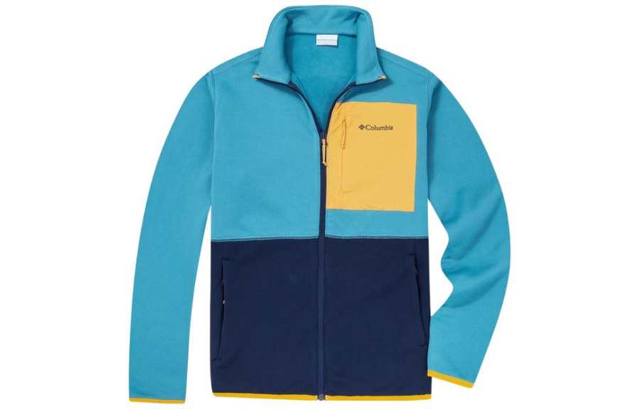 Columbia Fleece Tops Men's Blue Moderate
