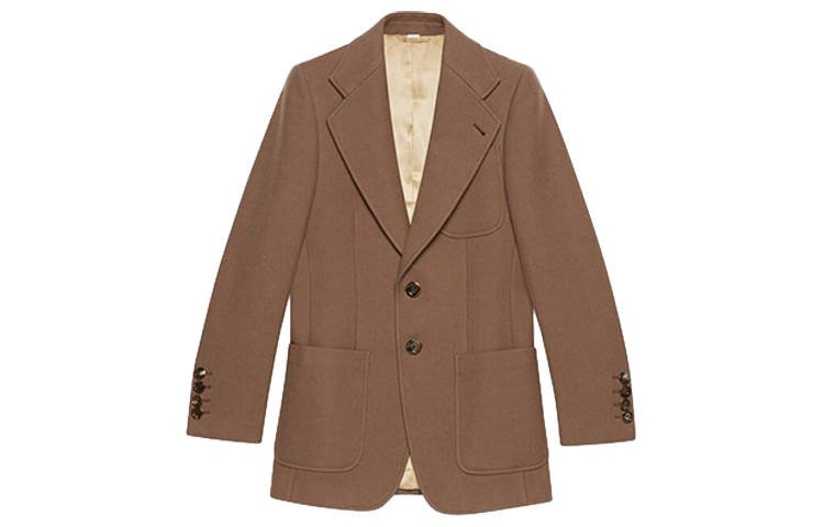 GUCCI Business Suits Men's Light Brown Suit Collar Moderate