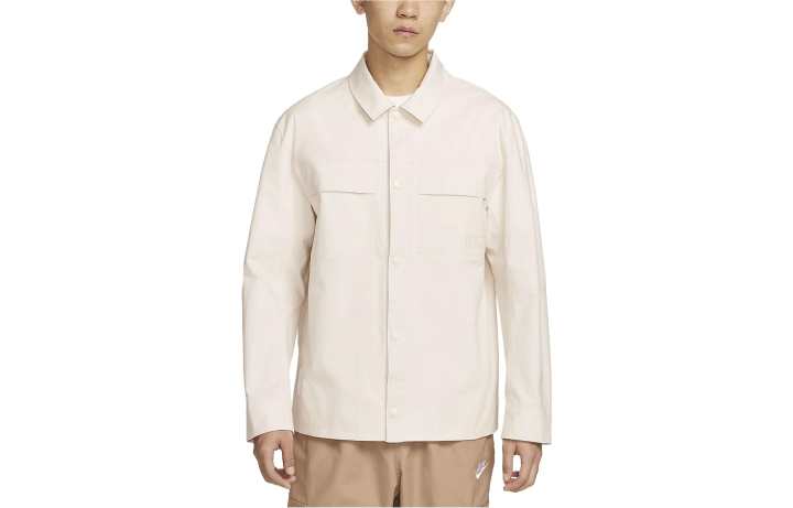 Nike Nike Jackets Men's Light Ivory White Lapel Moderate Other