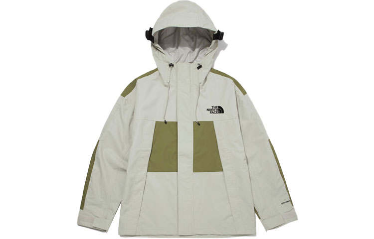 THE NORTH FACE Waterproof, Windproof, And Breathable Windbreaker Jacket Unisex White Sand