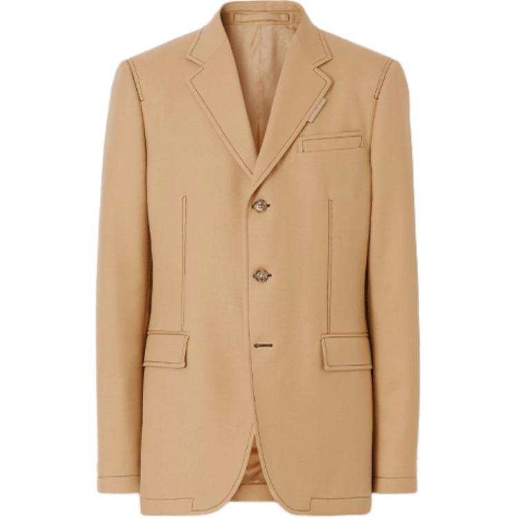 Burberry Business Suits Men's Camel Suit Collar Moderate