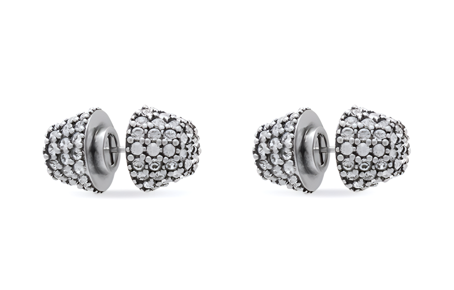 Balenciaga Brass Stud Earrings Women's