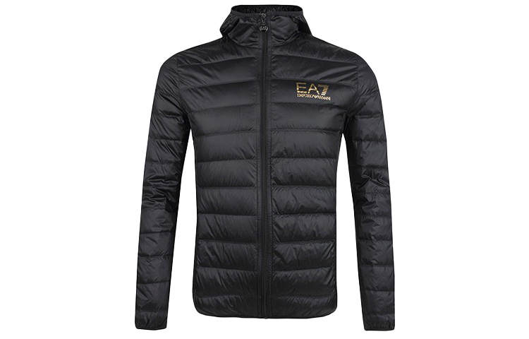 EMPORIO ARMANI EA7 FW20 Down Jacket Men's Black Gold