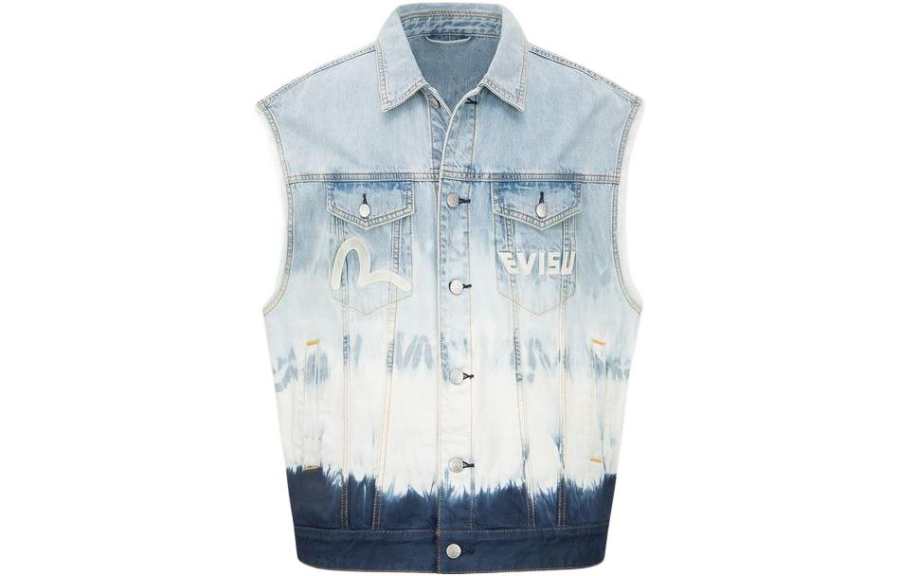 EVISU EVISU Vests Men's Denim Blue Lapel Moderate Other