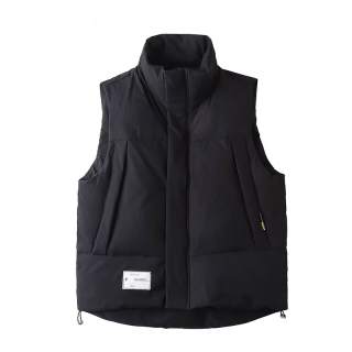 AOGZ Vests Unisex Black Stand Collar Thickened Workwear