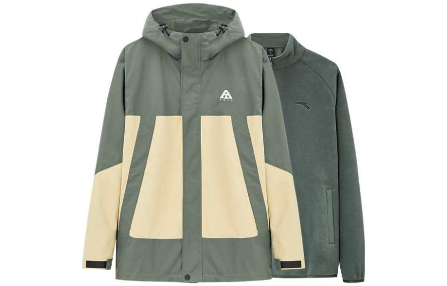 Anta Waterproof Windbreaker Jacket Men's Aquatic Green/Plain Khaki