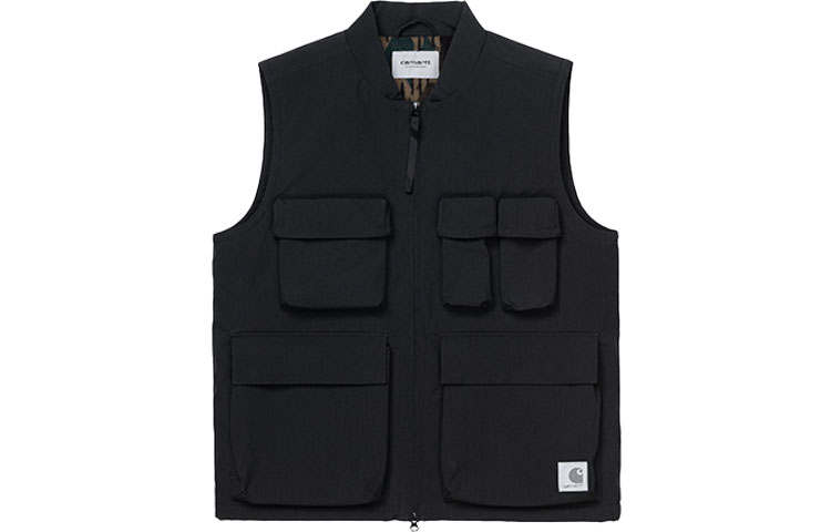 Carhartt WIP Vests Men's Black Stand Collar Moderate Other