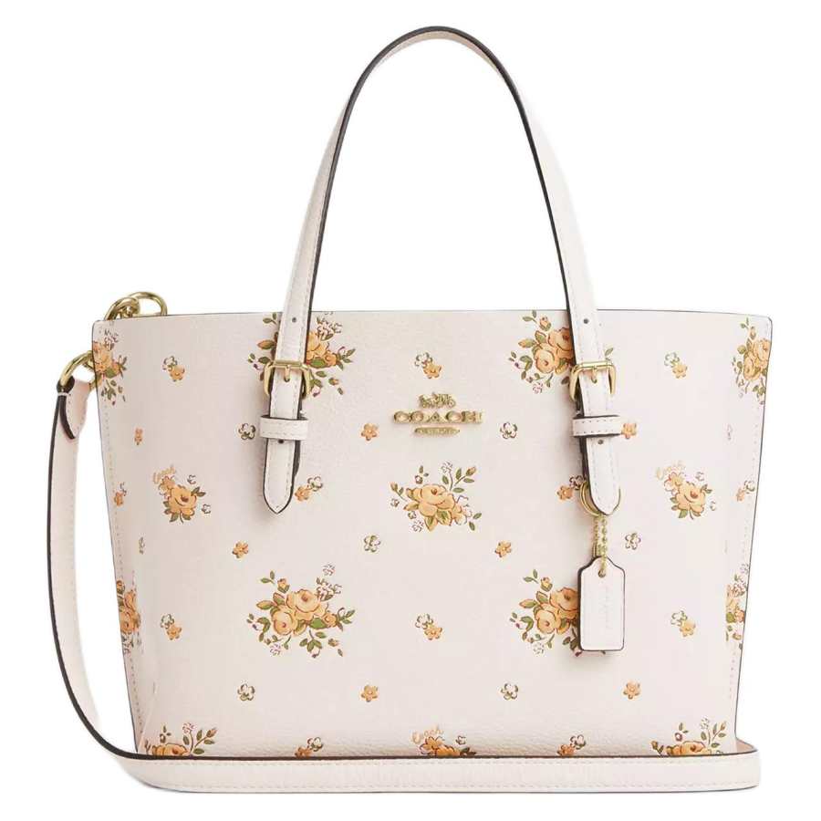 COACH Mollie Pebble Leather Tote Bag, Shopping Bag, Shoulder Bag, Crossbody Bag, Handbag Medium Women's White