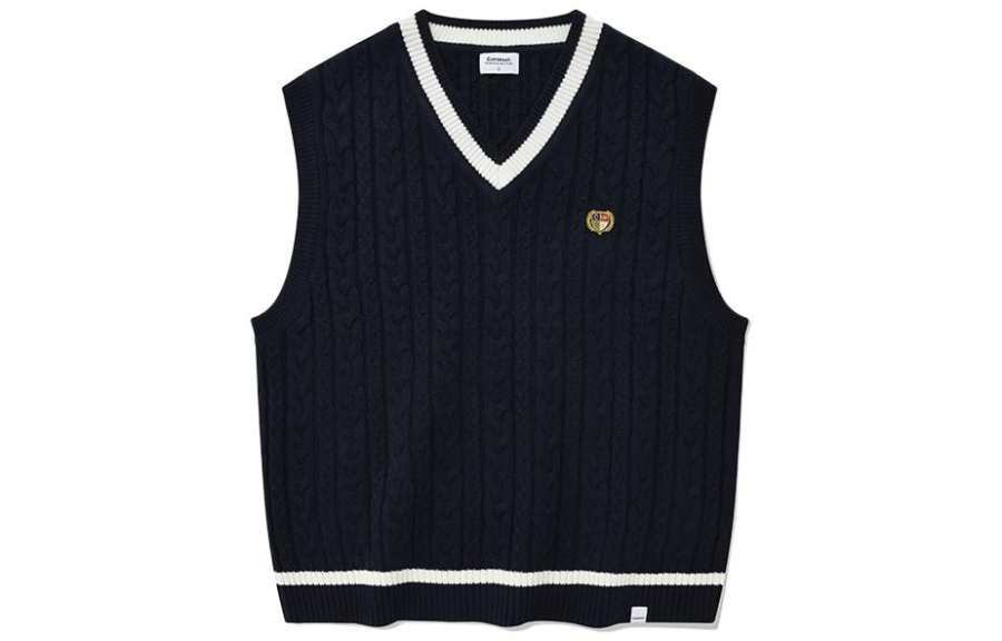 COVERNAT Vests Unisex Gray Blue V Neck Moderate Other