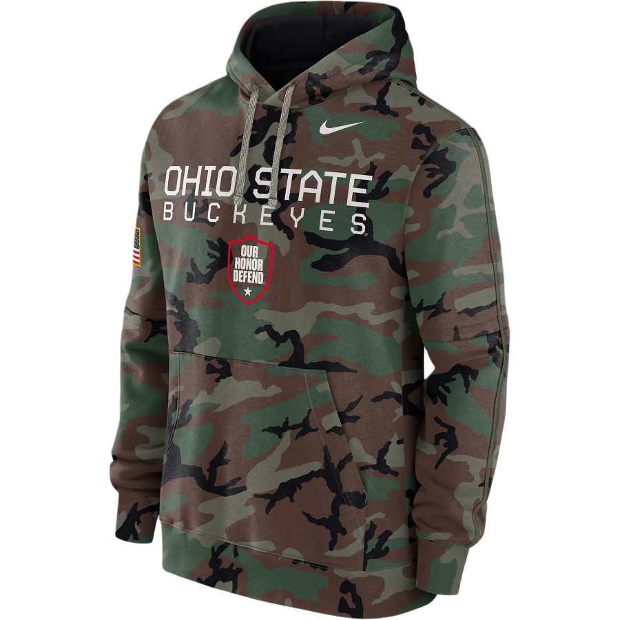 Nike Nike Ohio State Buckeyes Military Appreciation Club Men’s Nike College Pullover Hoodie