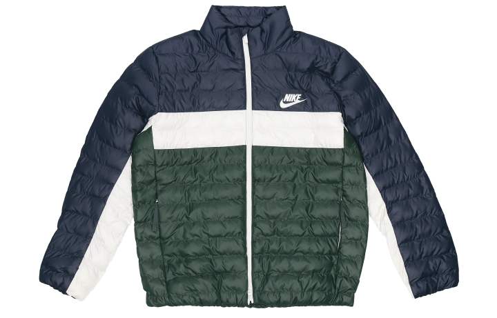 Nike Nike Puffer Jackets Men's Blue Green Multicolor Stand Collar Moderate Other