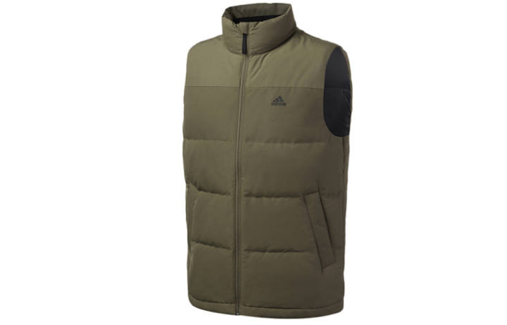 Adidas Adidas Down Vests Men's Green Stand Collar Thickened Other