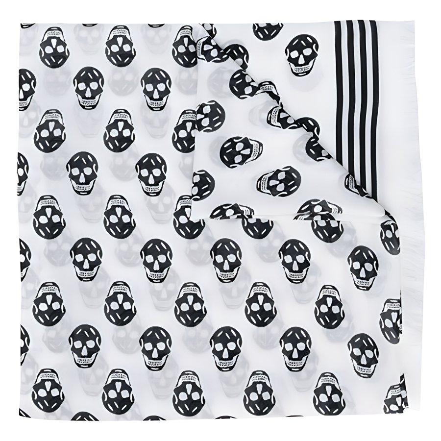 Alexander McQueen Modal Wool Knit Scarves Women's White