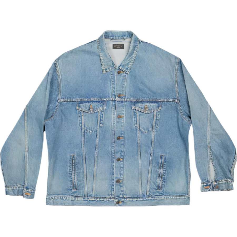 Balenciaga SS23 Denim Jacket Loose Fit Men's Blue