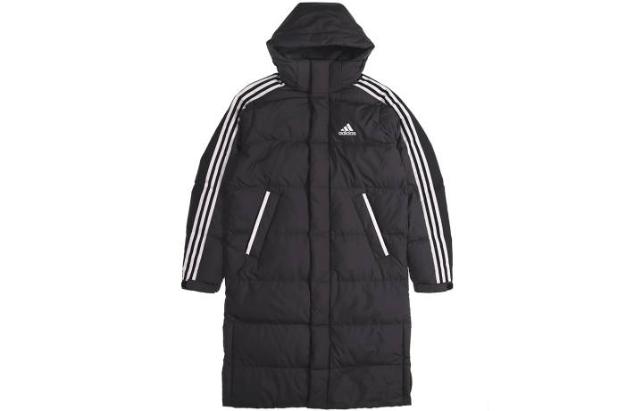 Adidas Adidas Down Jackets Unisex Black Hooded Moderate Puffer Jacket