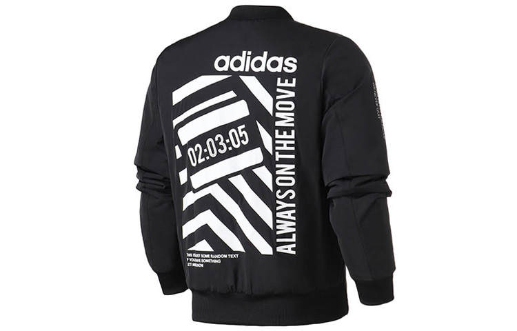 Adidas Neo Puffer Jackets Men's Black Baseball Collar Moderate Baseball Puffer Jacket