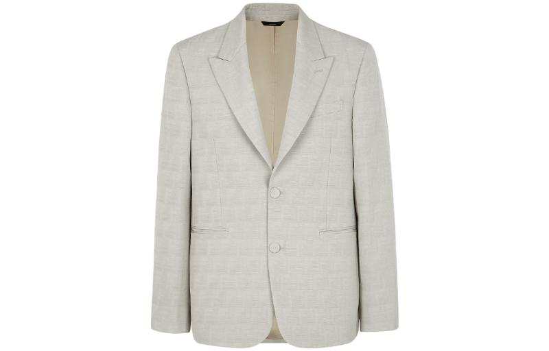 FENDI FENDI Logo Jacquard Single Breasted Jacket