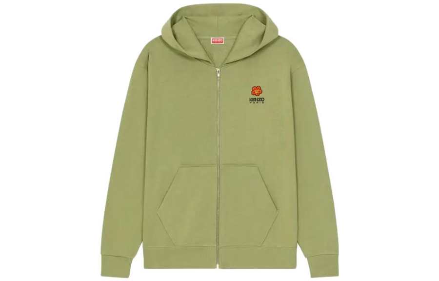 KENZO Jackets Men's Grass Green Crew Neck Moderate Other