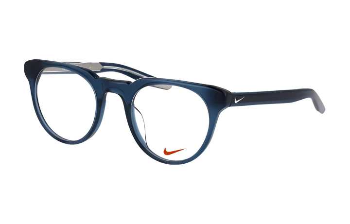 Nike Nike Plate Frame Oval Eyeglass Frames Unisex Dark Blue