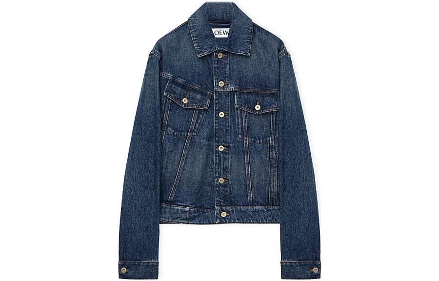LOEWE LOEWE Denim Jackets Men's Blue Moderate Straight Fit