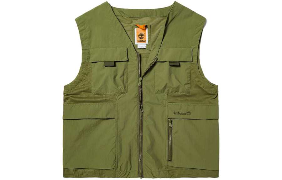 Timberland Vests Men's Avocado Green V Neck Moderate Other