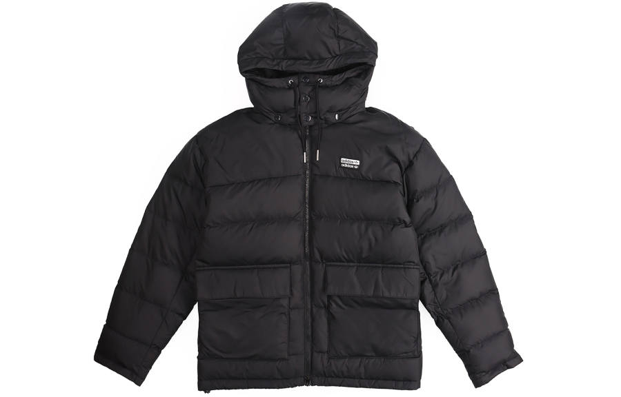 Adidas Originals Down Jackets Men's Detachable Hood Moderate Quilted Down Jacket