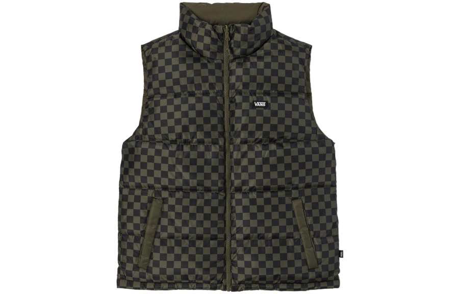 Vans Vans Down Vests Unisex Green Stand Collar Moderate Other