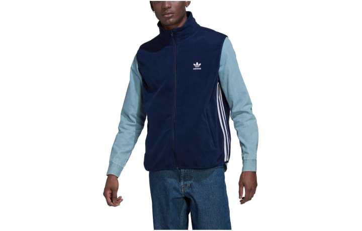 Adidas Adidas Vests Men's Midnight Indigo Stand Collar Moderate Other