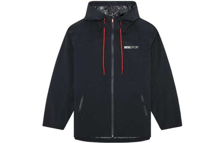 DIESEL SPORTS Jackets Men's Black Hooded Moderate Other