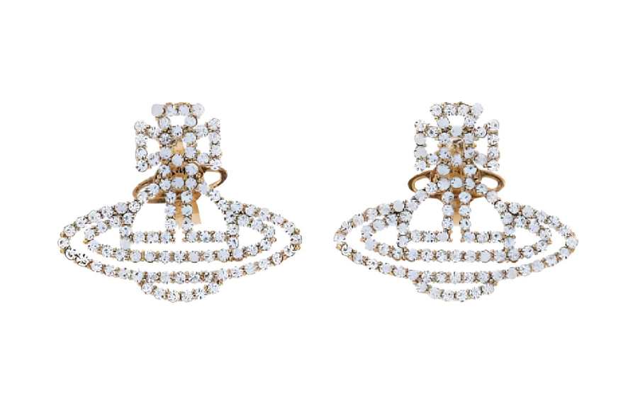Vivienne Westwood Gold Crystal Earrings Women's Silver