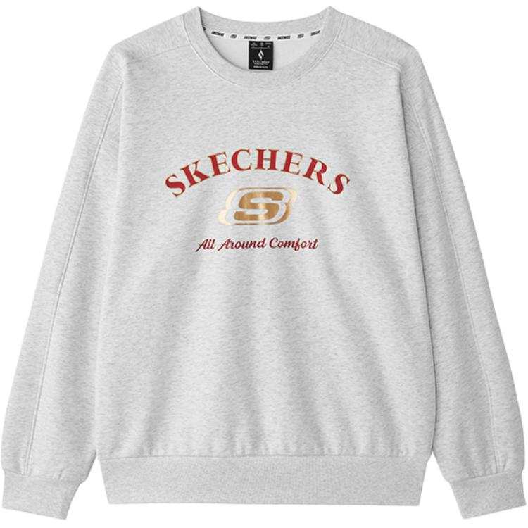 Skechers New Year Thermal Fleece Lined Fashion Minimalist Style Crew Neck Pullover Long Sleeved Sweatshirt Unisex