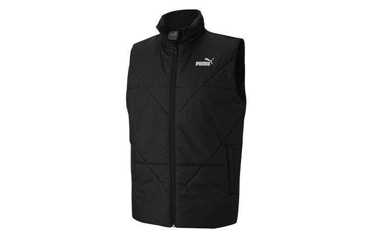PUMA PUMA ESS Vests Men's Black Stand Collar Moderate Other