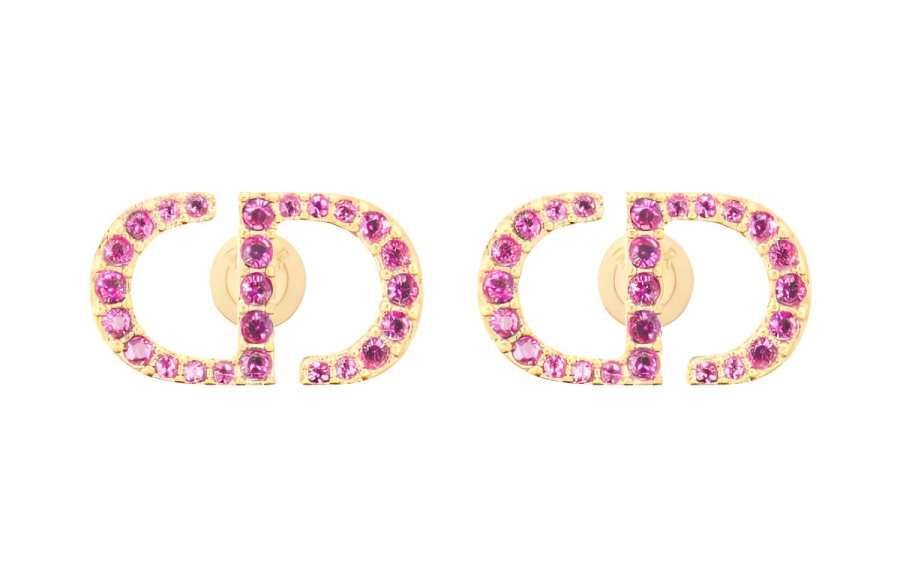 DIOR DIOR Metal Stud Earrings Women's Purple