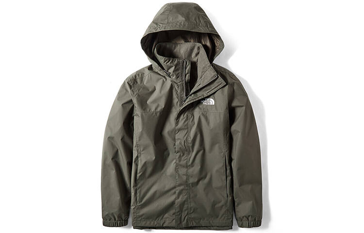 THE NORTH FACE Windbreaker Jackets Men's Green Hooded Moderate