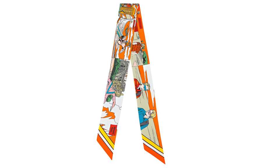 HERMES HERMES Silk Scarves Women's Orange