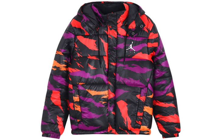 Jordan Jordan Jumpman Puffer Jackets Men's Camouflage Hooded Moderate Puffer Jacket