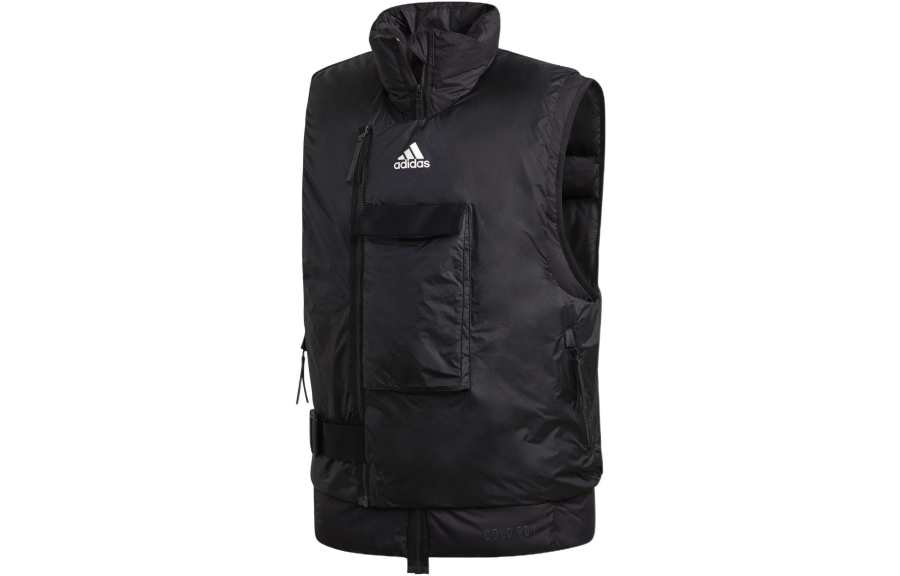 Adidas Adidas Vests Men's Black Stand Collar Moderate Straight Fit