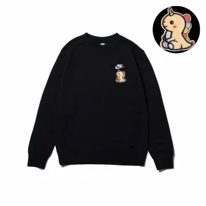 Nike Nike Logo Long Sleeved Crew Neck Casual Sweatshirt Unisex Black