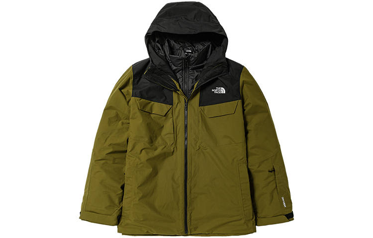 THE NORTH FACE Windbreaker Jackets Men's Green Hooded Moderate